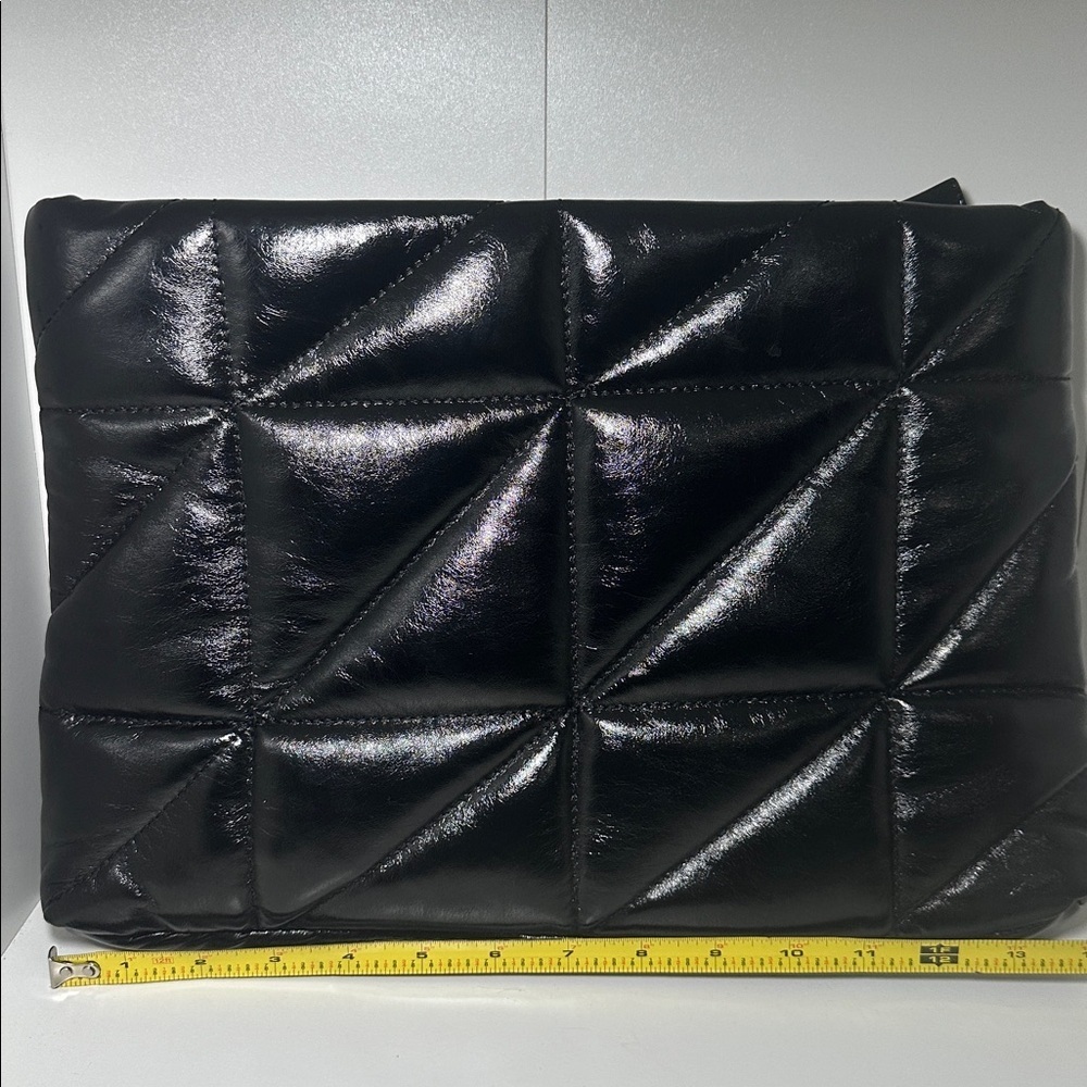 Topshop Glossy Black Geometric Clutch - Picture 7 of 8